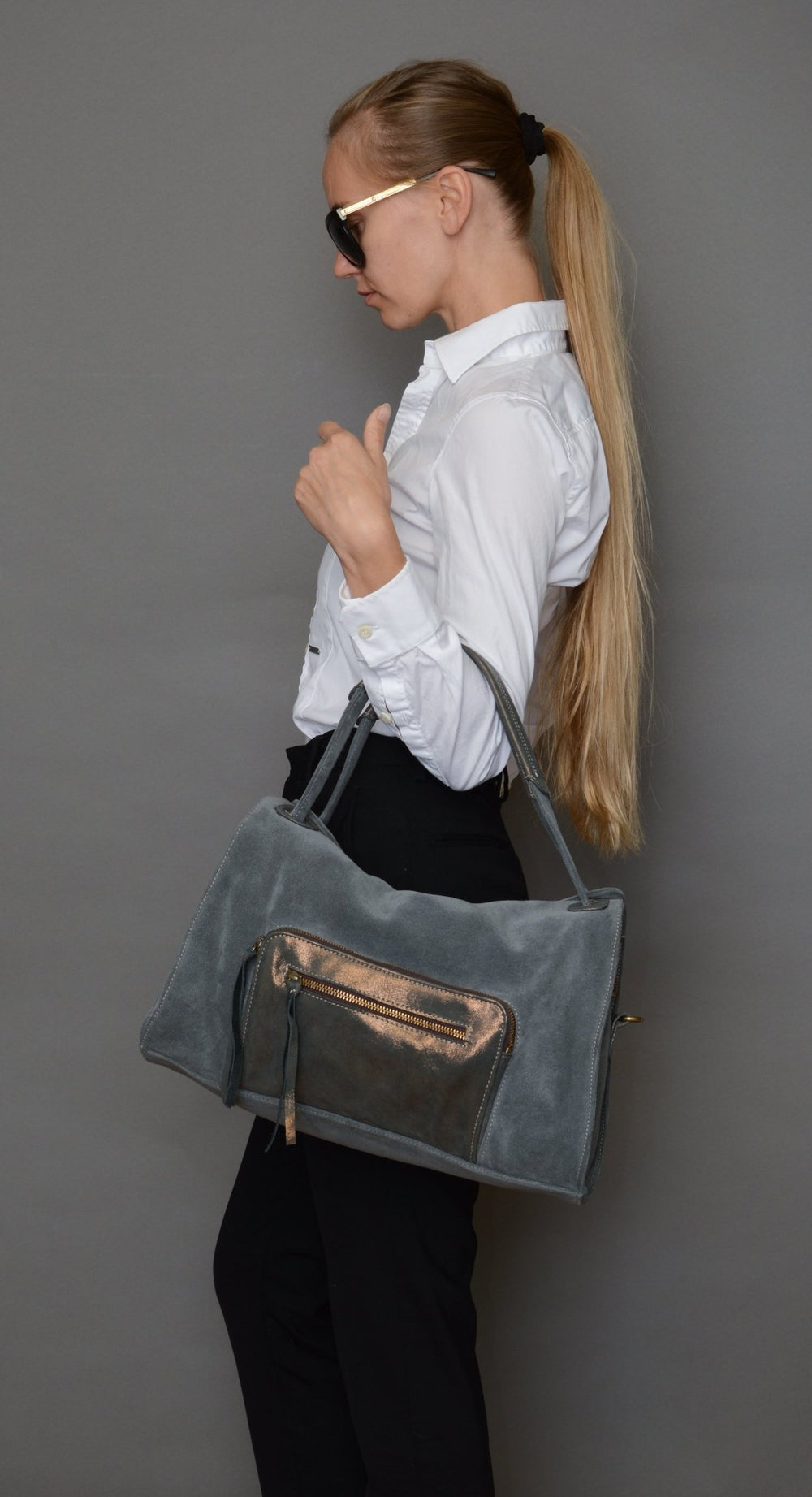 GARLONN Medium Grey - Carla Mancini Handbags